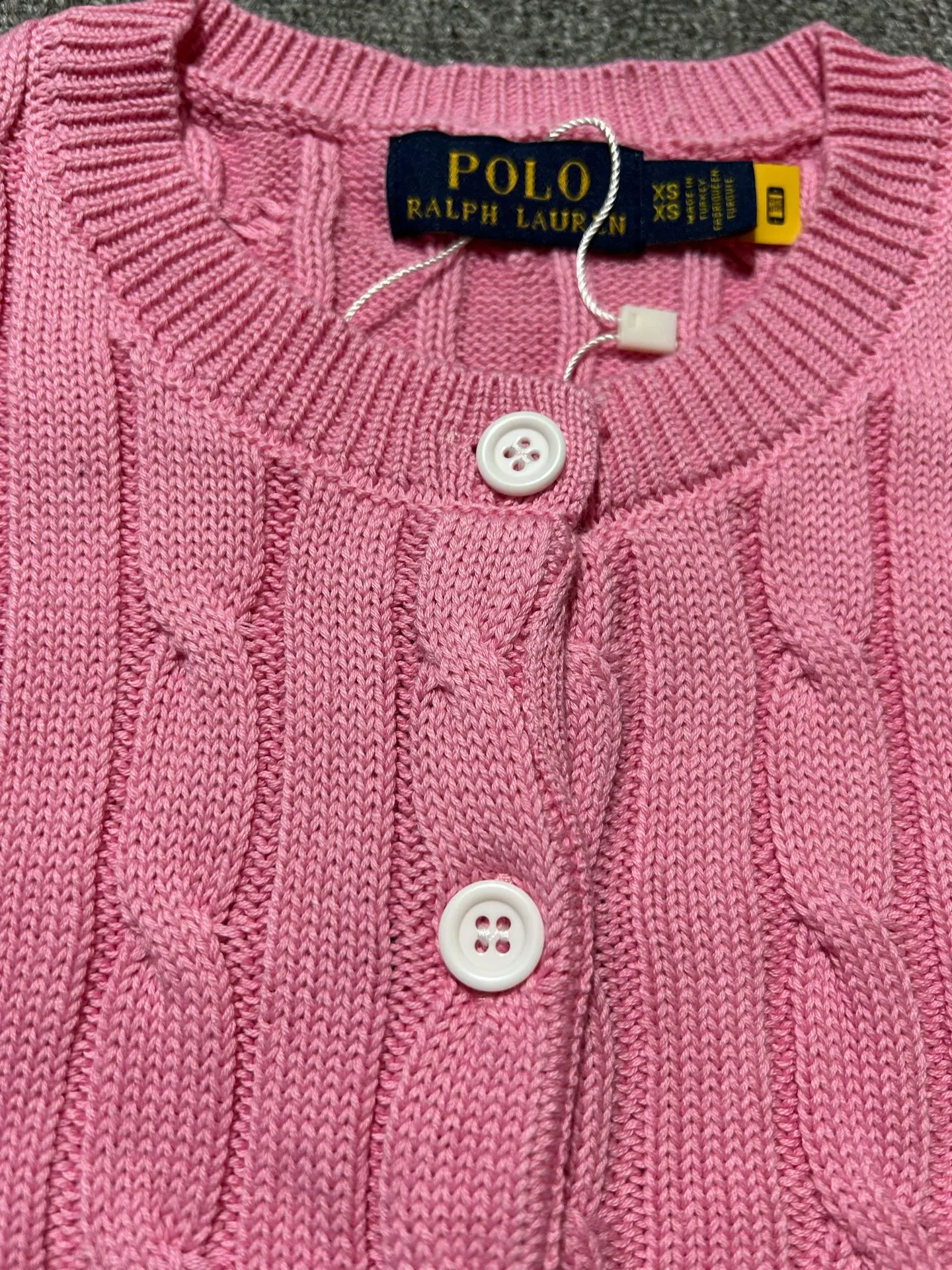P160 Ralph Lauren round neck solid color pony embroidered logo cardigan knitted sweater Size: XS～L
